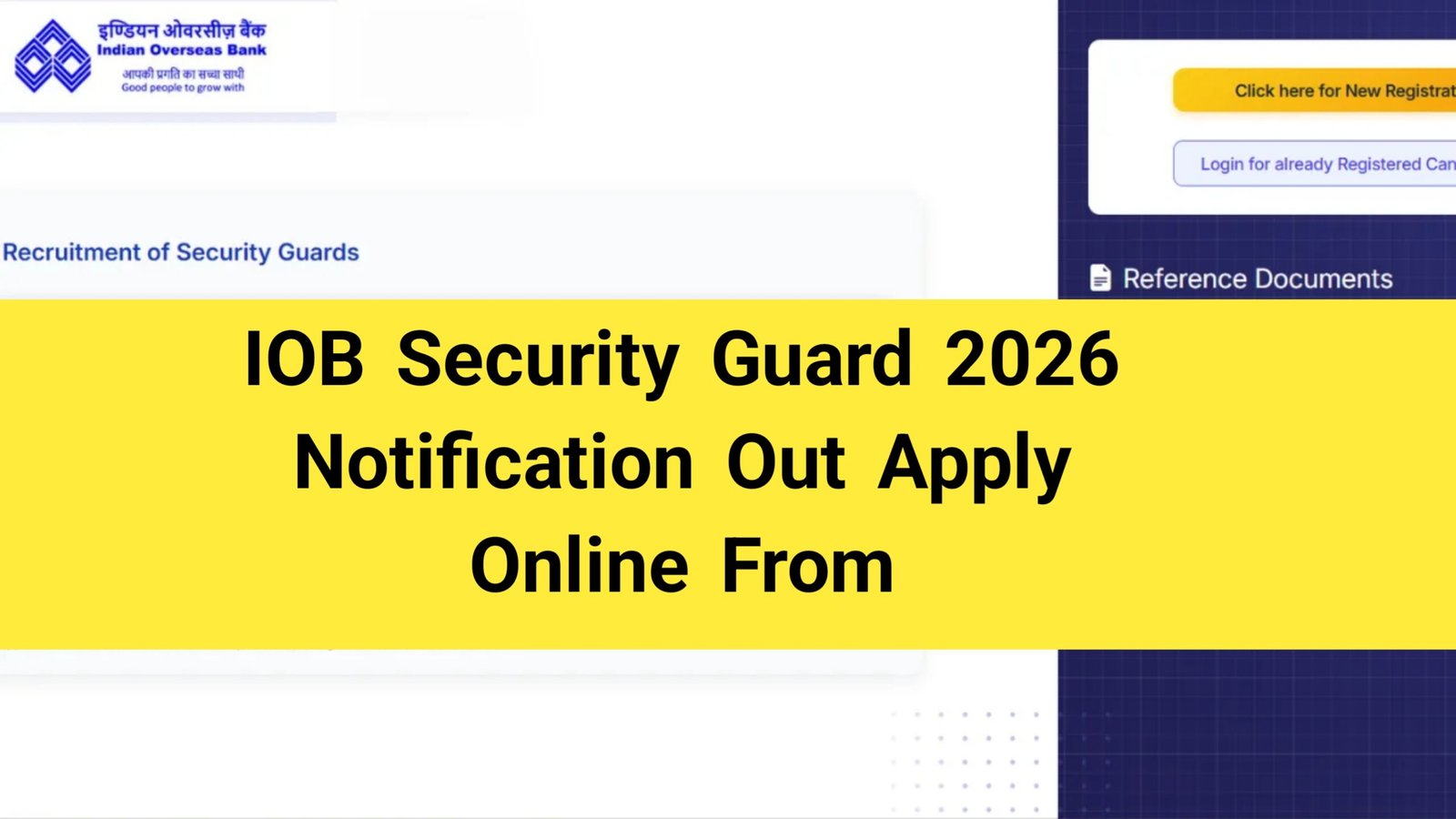 IOB Security Guard 2026 Notification