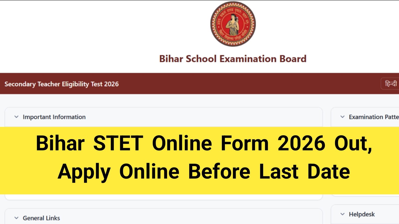 Bihar STET Online Form 2026