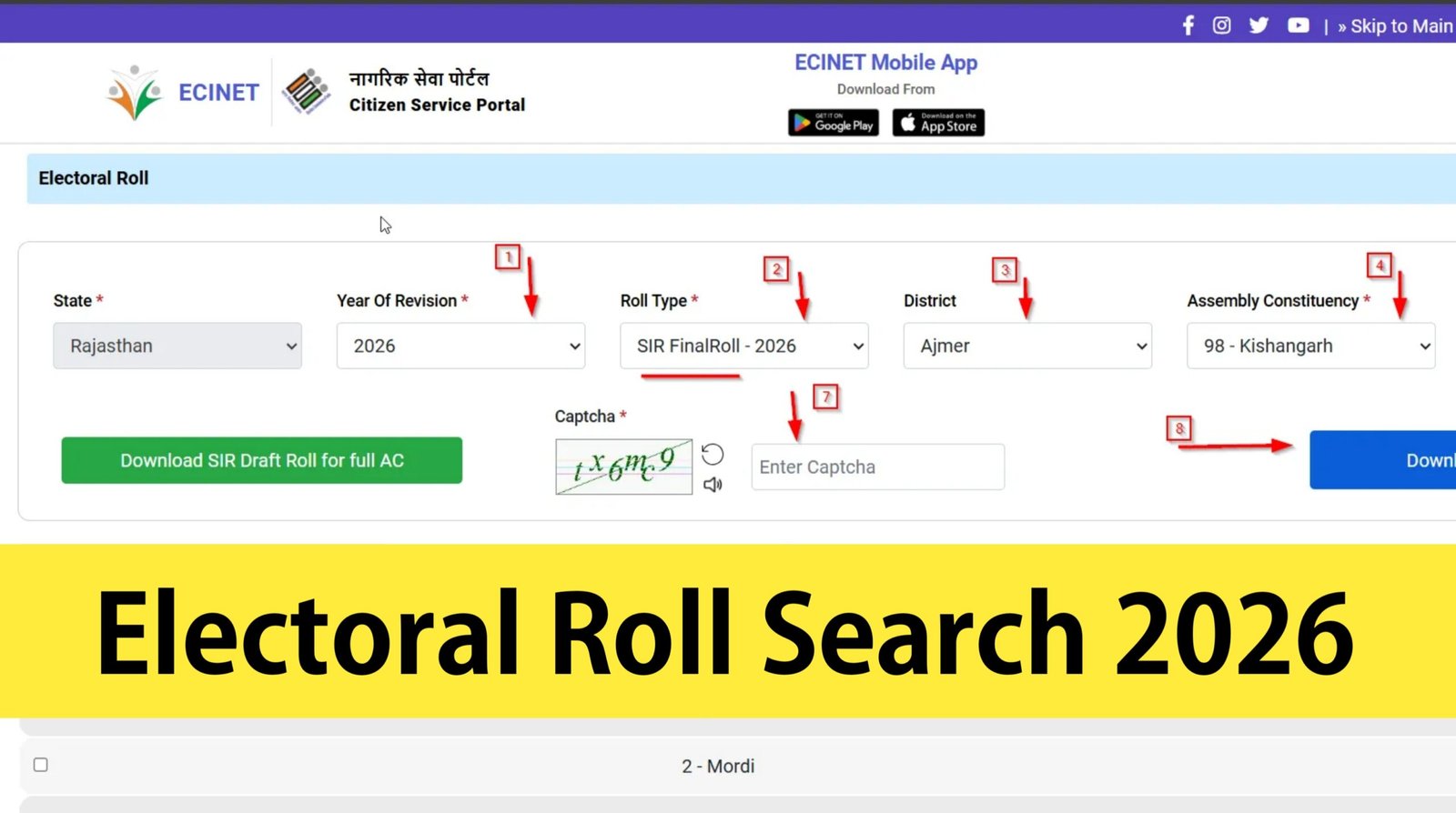Electoral Roll Search 2026