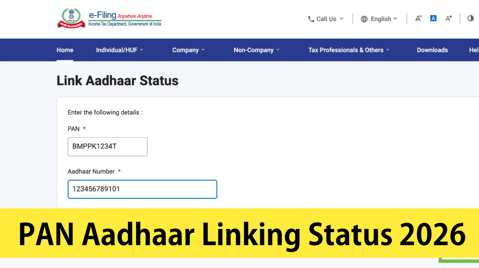 PAN Aadhaar Linking Status 2026