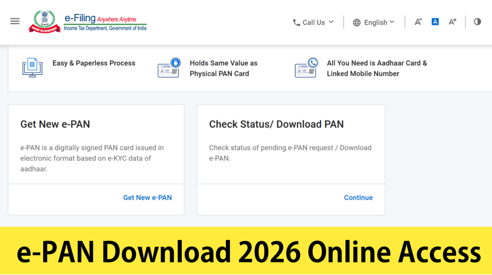 e-PAN Download 2026 Online Access