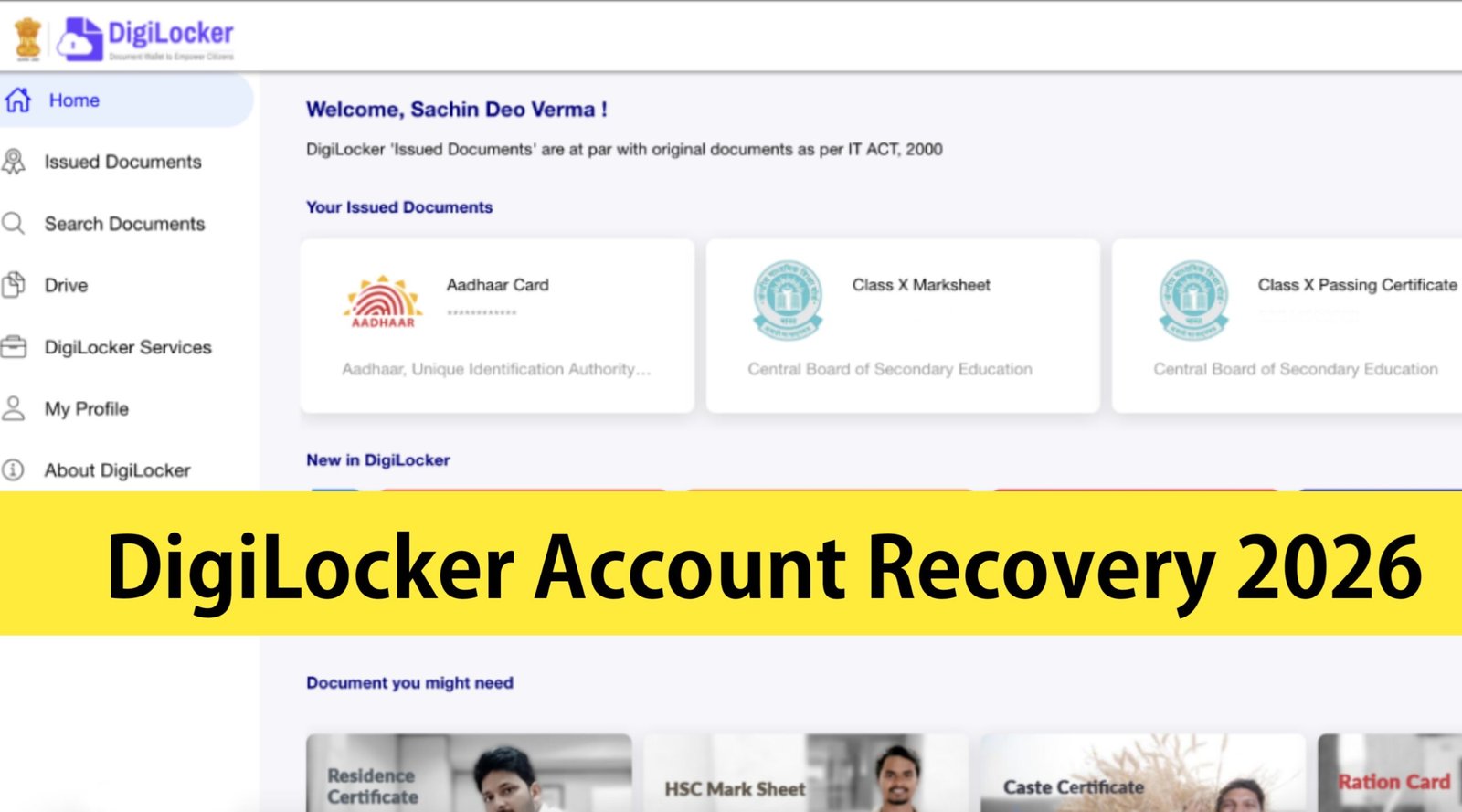 DigiLocker Account Recovery 2026