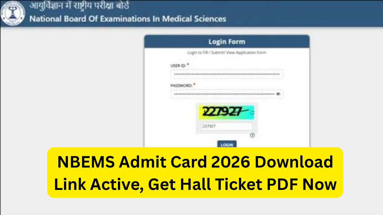 NBEMS Admit Card 2026