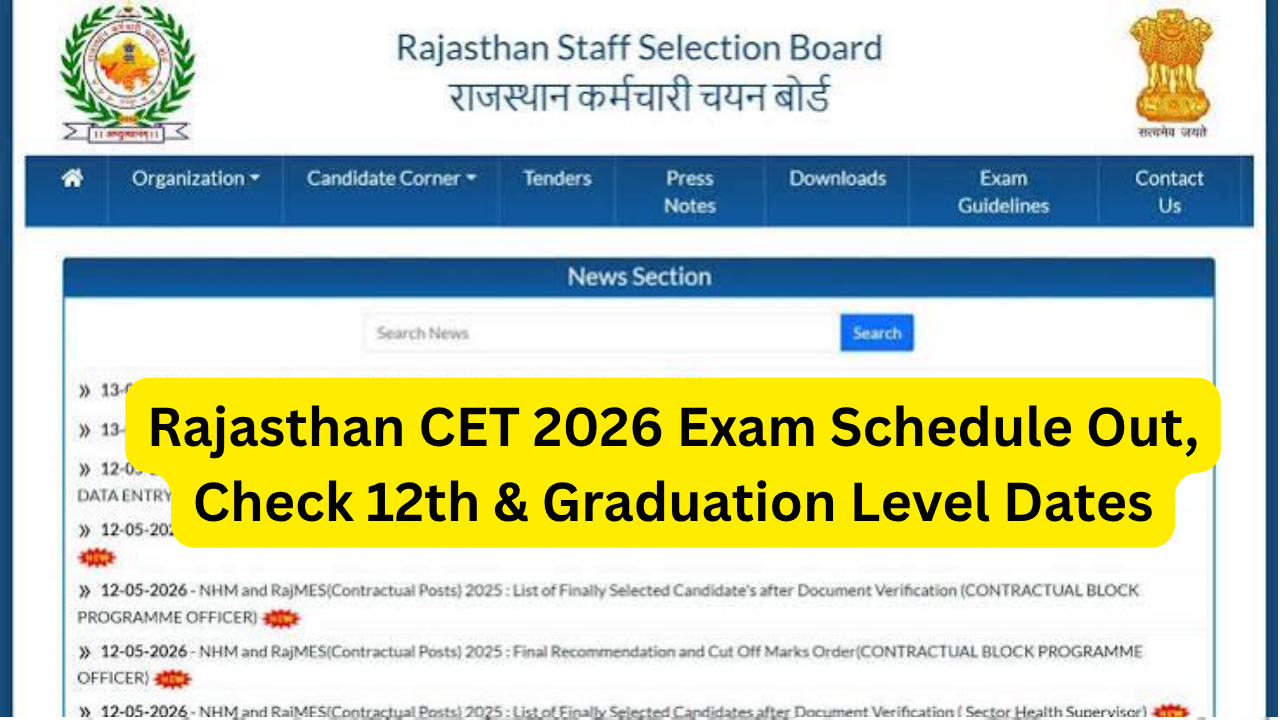 Rajasthan CET 2026 Exam Date